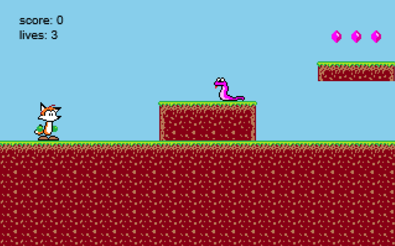 Screenshot of the Fox vs. Snakes game